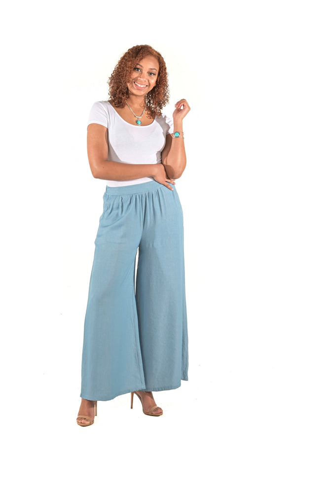 Light Denim Palazzo Pant