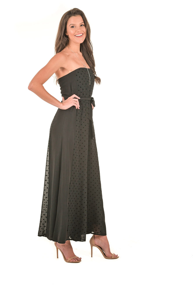 Strapless Polka Dot Jumpsuit - Boutique Amore