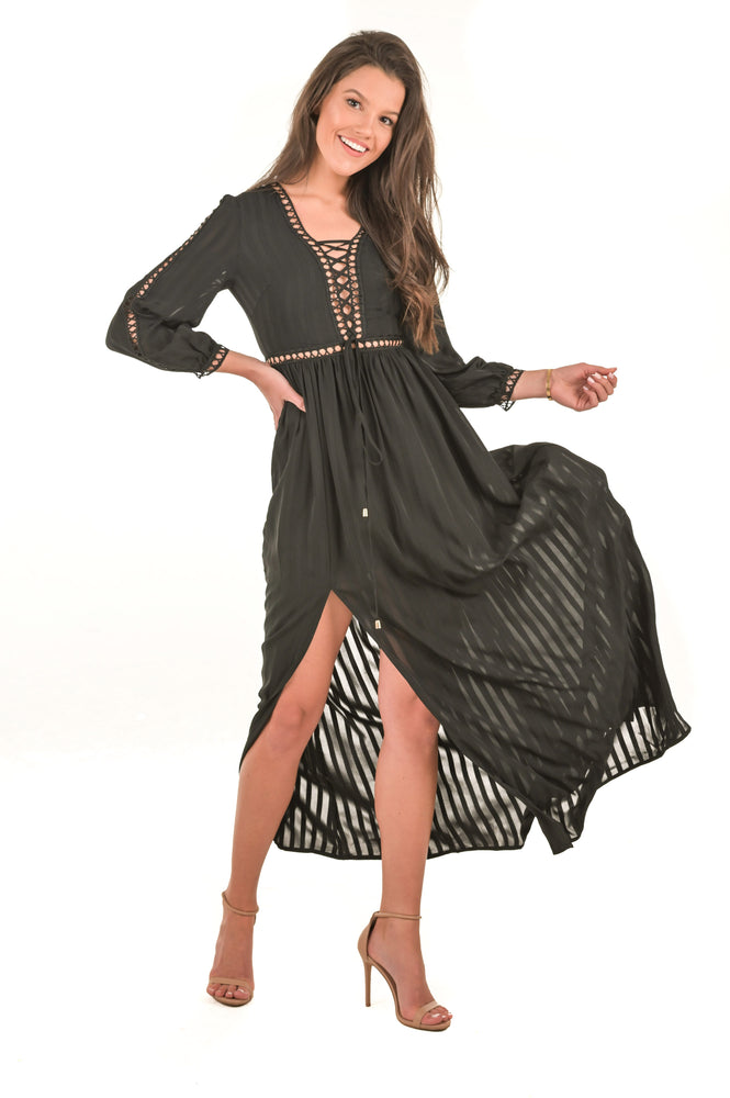 Alissa Black Maxi Dress Large