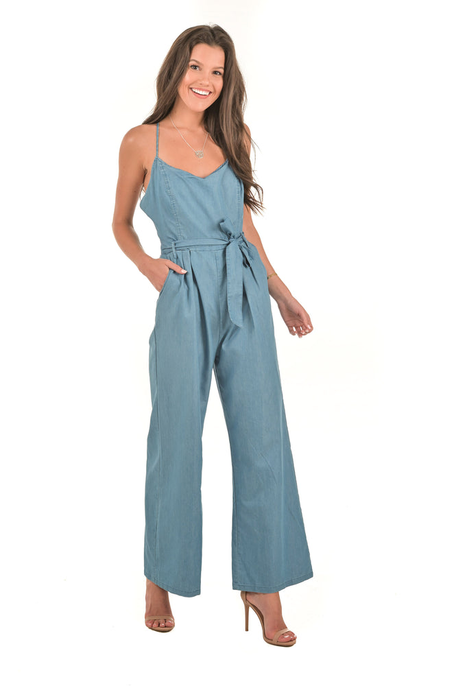 Destiny Denim Jumpsuit - Boutique Amore