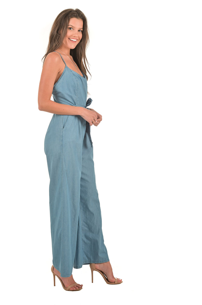 Destiny Denim Jumpsuit - Boutique Amore