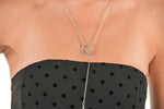 Silver Lariat Cross Accent Necklace - Boutique Amore