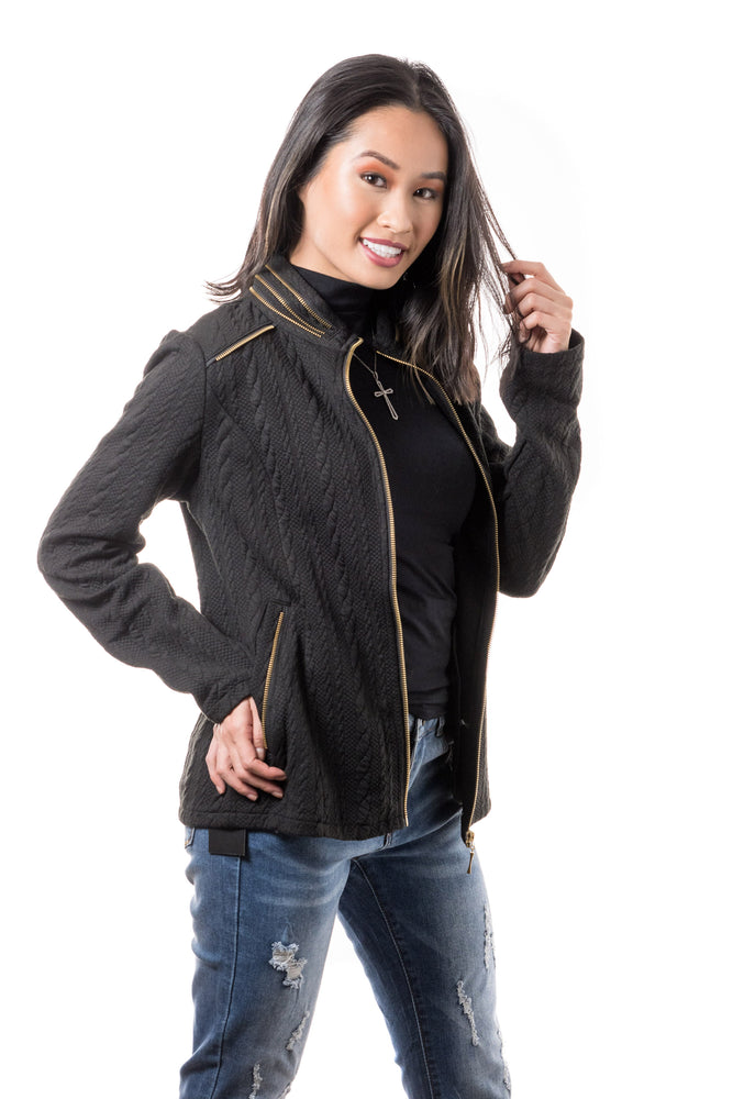 Eva Sweater- Jacket (Black) - Boutique Amore