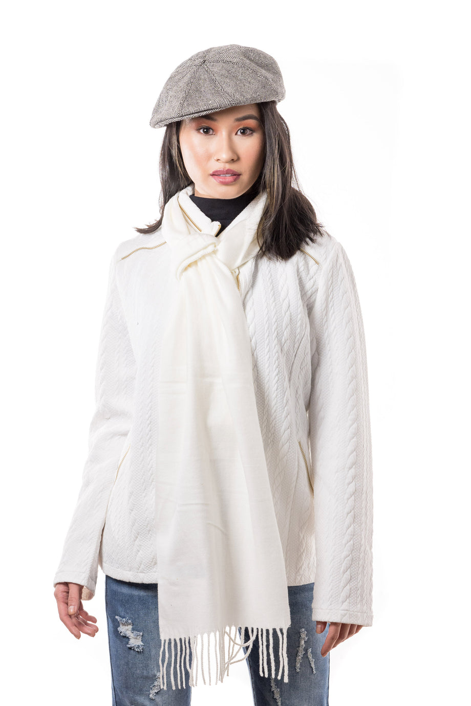 Eva Sweater- Jacket (Ivory) - Boutique Amore
