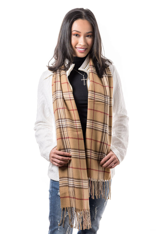 Simply Soft Cashmere Plaid Scarf