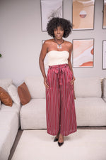 Cabernet Satin Wide Leg Pants - Boutique Amore