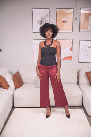 Rosewood Satin Pants - Boutique Amore